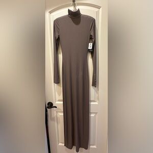 NWT SKIMS Soft Lounge Mock Neck Long Sleeve Dress Size SMALL